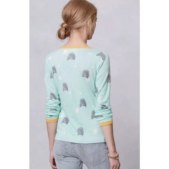 Anthropologie - Guilana Leila Mint Green Road Rage Cardigan - Picture 2 of 10